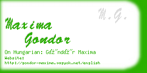 maxima gondor business card
